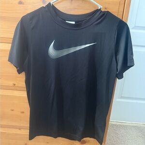 Nike Boys Black Tee with White Swoosh